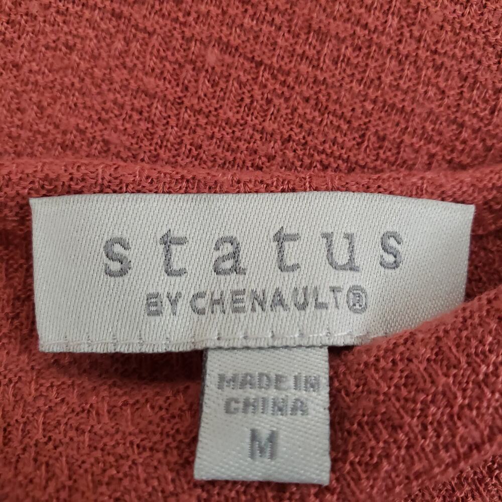 Status By Chenault Terracotta Knit Cut Out Top Casual Long Sleeve Med - Picture 2 of 8